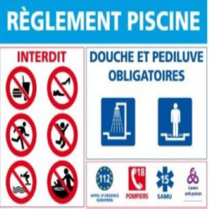 PANNEAU REGLEMENT DE PISCINE